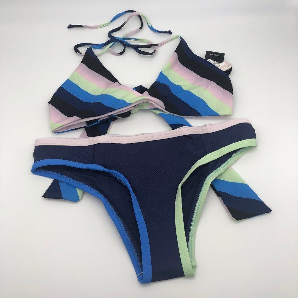 New Tavik Colorful Color Block Bikini - XS